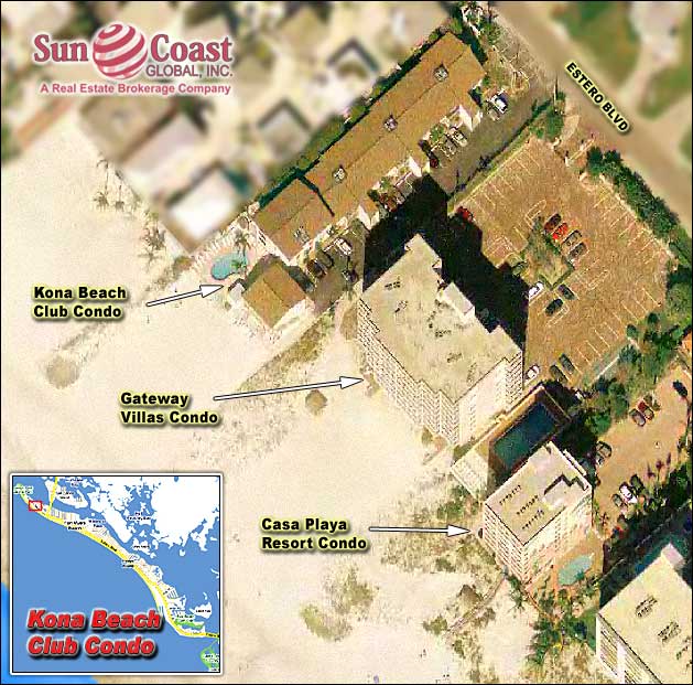 Kona Beach Club Condo Overhead Map